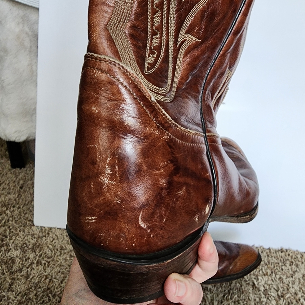 Tony Lama Rich Brown Western Boots - Picture 5 of 15